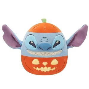 New! 8" Stitch Squishmallows Plush with Pumpkin Design, Stitch Stuffed Animal